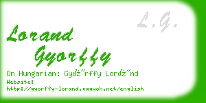lorand gyorffy business card